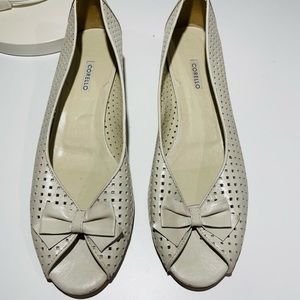 Women Open Toe Leather Micro Squares Detail Shoes made in Brazil US 9.5
